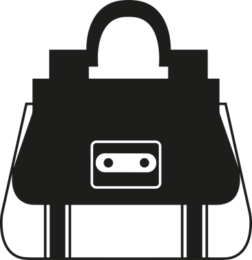 Web ve Grafiksel Tasarım için Minimalist Torba Simgesi Tasarım Biçimi Siyah ve Beyaz PNG