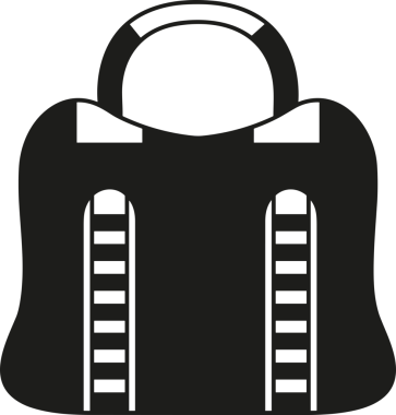 Web ve Grafiksel Tasarım için Minimalist Torba Simgesi Tasarım Biçimi Siyah ve Beyaz PNG