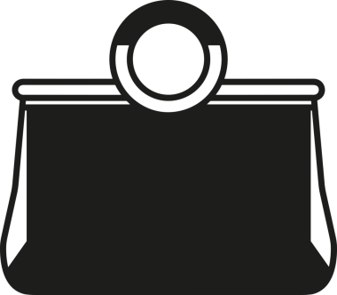 Web ve Grafiksel Tasarım için Minimalist Torba Simgesi Tasarım Biçimi Siyah ve Beyaz PNG