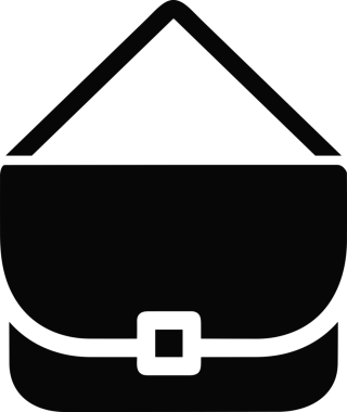 Web ve Grafiksel Tasarım için Minimalist Torba Simgesi Tasarım Biçimi Siyah ve Beyaz PNG