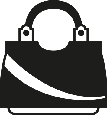 Web ve Grafiksel Tasarım için Minimalist Torba Simgesi Tasarım Biçimi Siyah ve Beyaz PNG