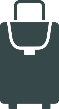 Web ve Grafiksel Tasarım için Minimalist Torba Simgesi Tasarım Biçimi Siyah ve Beyaz PNG