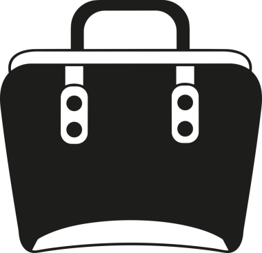 Web ve Grafiksel Tasarım için Minimalist Torba Simgesi Tasarım Biçimi Siyah ve Beyaz PNG