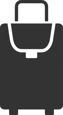 Web ve Grafiksel Tasarım için Minimalist Torba Simgesi Tasarım Biçimi Siyah ve Beyaz PNG