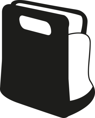 Web ve Grafiksel Tasarım için Minimalist Torba Simgesi Tasarım Biçimi Siyah ve Beyaz PNG