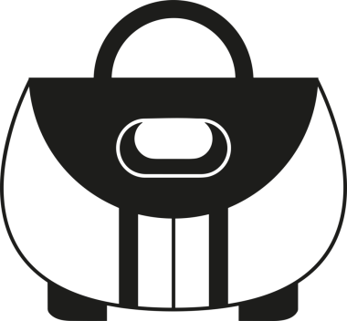 Web ve Grafiksel Tasarım için Minimalist Torba Simgesi Tasarım Biçimi Siyah ve Beyaz PNG