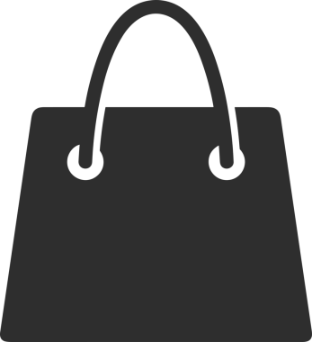 Web ve Grafiksel Tasarım için Minimalist Torba Simgesi Tasarım Biçimi Siyah ve Beyaz PNG