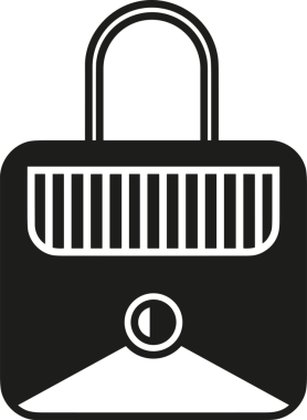 Web ve Grafiksel Tasarım için Minimalist Torba Simgesi Tasarım Biçimi Siyah ve Beyaz PNG