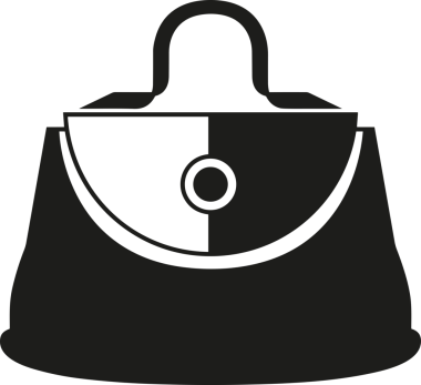 Web ve Grafiksel Tasarım için Minimalist Torba Simgesi Tasarım Biçimi Siyah ve Beyaz PNG