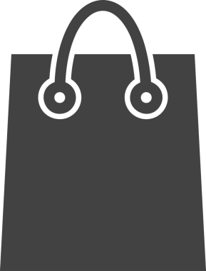 Web ve Grafiksel Tasarım için Minimalist Torba Simgesi Tasarım Biçimi Siyah ve Beyaz PNG