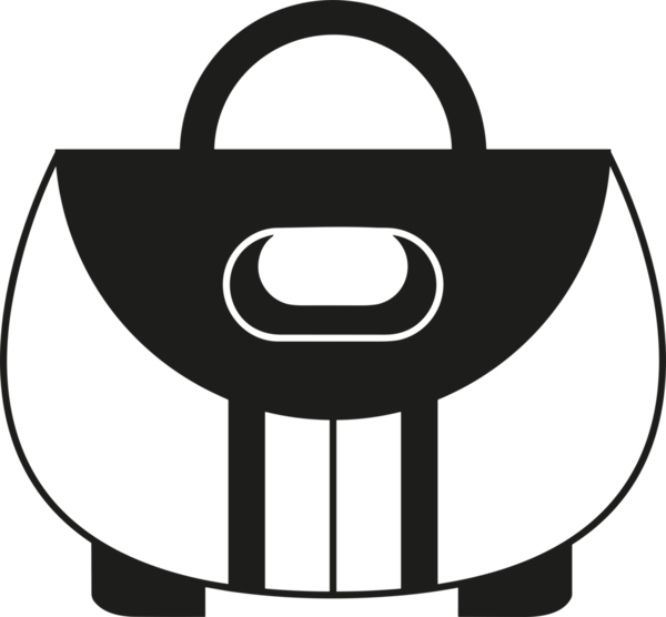 Web ve Grafiksel Tasarım için Minimalist Torba Simgesi Tasarım Biçimi Siyah ve Beyaz PNG