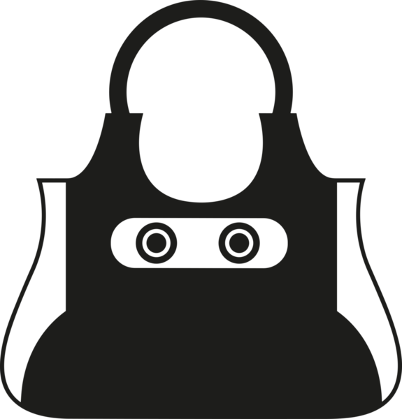 Web ve Grafiksel Tasarım için Minimalist Torba Simgesi Tasarım Biçimi Siyah ve Beyaz PNG