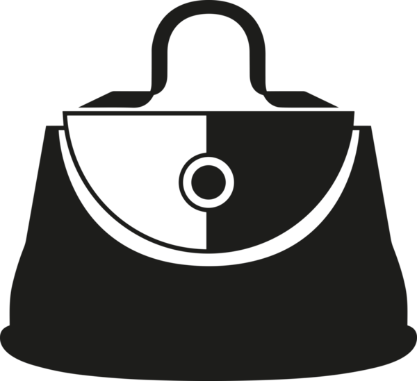 Web ve Grafiksel Tasarım için Minimalist Torba Simgesi Tasarım Biçimi Siyah ve Beyaz PNG