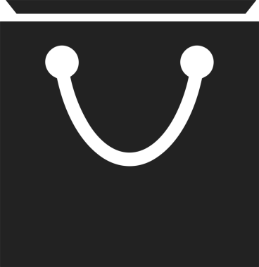 Web ve Grafiksel Tasarım için Minimalist Torba Simgesi Tasarım Biçimi Siyah ve Beyaz PNG