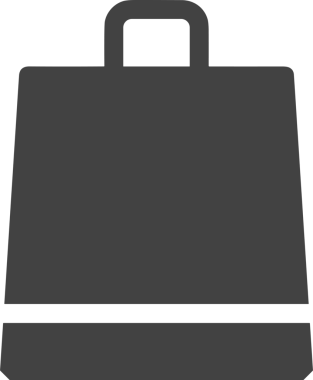 Web ve Grafiksel Tasarım için Minimalist Torba Simgesi Tasarım Biçimi Siyah ve Beyaz PNG