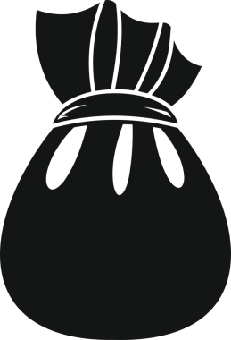 Web ve Grafiksel Tasarım için Minimalist Torba Simgesi Tasarım Biçimi Siyah ve Beyaz PNG