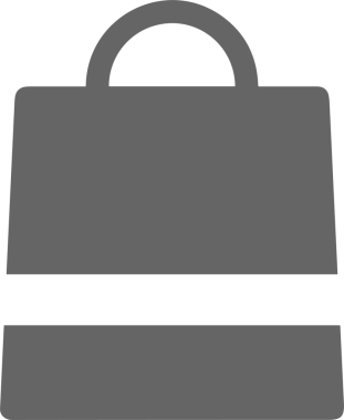 Web ve Grafiksel Tasarım için Minimalist Torba Simgesi Tasarım Biçimi Siyah ve Beyaz PNG