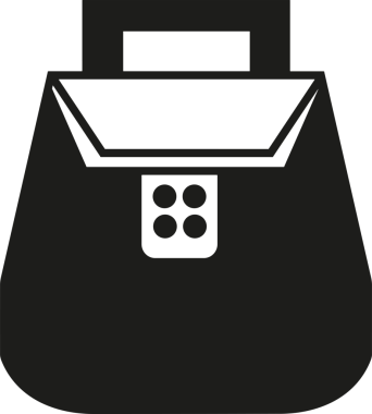 Web ve Grafiksel Tasarım için Minimalist Torba Simgesi Tasarım Biçimi Siyah ve Beyaz PNG