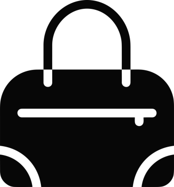 Web ve Grafiksel Tasarım için Minimalist Torba Simgesi Tasarım Biçimi Siyah ve Beyaz PNG