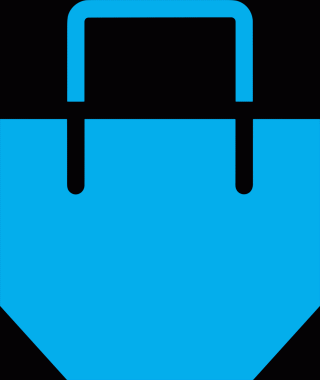 Web ve Grafiksel Tasarım için Minimalist Torba Simgesi Tasarım Biçimi Siyah ve Beyaz PNG