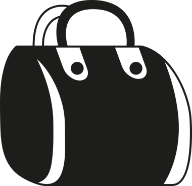 Web ve Grafiksel Tasarım için Minimalist Torba Simgesi Tasarım Biçimi Siyah ve Beyaz PNG