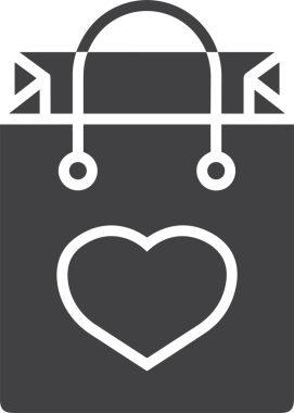 Web ve Grafiksel Tasarım için Minimalist Torba Simgesi Tasarım Biçimi Siyah ve Beyaz PNG