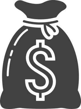 Web ve Grafiksel Tasarım için Minimalist Torba Simgesi Tasarım Biçimi Siyah ve Beyaz PNG