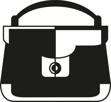 Web ve Grafiksel Tasarım için Minimalist Torba Simgesi Tasarım Biçimi Siyah ve Beyaz PNG