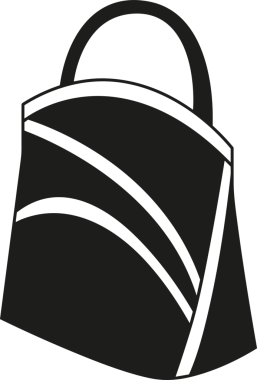 Web ve Grafiksel Tasarım için Minimalist Torba Simgesi Tasarım Biçimi Siyah ve Beyaz PNG