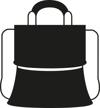 Web ve Grafiksel Tasarım için Minimalist Torba Simgesi Tasarım Biçimi Siyah ve Beyaz PNG