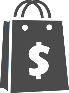 Web ve Grafiksel Tasarım için Minimalist Torba Simgesi Tasarım Biçimi Siyah ve Beyaz PNG