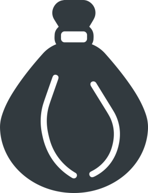 Web ve Grafiksel Tasarım için Minimalist Torba Simgesi Tasarım Biçimi Siyah ve Beyaz PNG