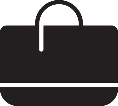 Web ve Grafiksel Tasarım için Minimalist Torba Simgesi Tasarım Biçimi Siyah ve Beyaz PNG