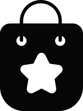 Web ve Grafiksel Tasarım için Minimalist Torba Simgesi Tasarım Biçimi Siyah ve Beyaz PNG