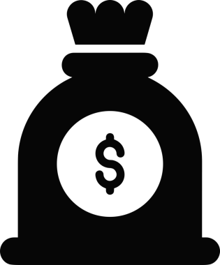 Web ve Grafiksel Tasarım için Minimalist Torba Simgesi Tasarım Biçimi Siyah ve Beyaz PNG