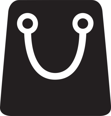 Web ve Grafiksel Tasarım için Minimalist Torba Simgesi Tasarım Biçimi Siyah ve Beyaz PNG