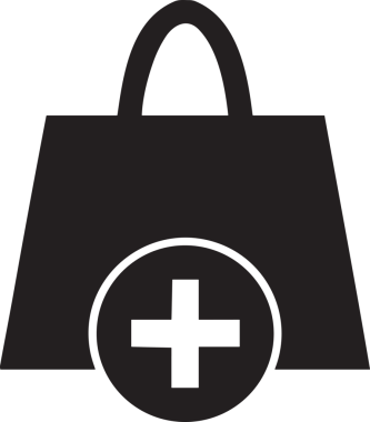 Web ve Grafiksel Tasarım için Minimalist Torba Simgesi Tasarım Biçimi Siyah ve Beyaz PNG