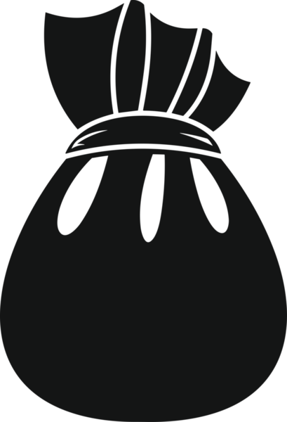 Web ve Grafiksel Tasarım için Minimalist Torba Simgesi Tasarım Biçimi Siyah ve Beyaz PNG