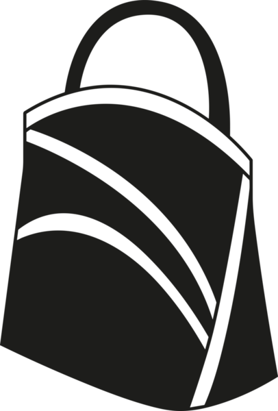 Web ve Grafiksel Tasarım için Minimalist Torba Simgesi Tasarım Biçimi Siyah ve Beyaz PNG