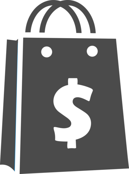 Web ve Grafiksel Tasarım için Minimalist Torba Simgesi Tasarım Biçimi Siyah ve Beyaz PNG