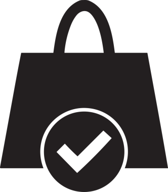 Web ve Grafiksel Tasarım için Minimalist Torba Simgesi Tasarım Biçimi Siyah ve Beyaz PNG