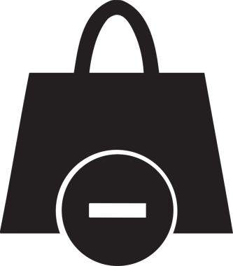 Web ve Grafiksel Tasarım için Minimalist Torba Simgesi Tasarım Biçimi Siyah ve Beyaz PNG