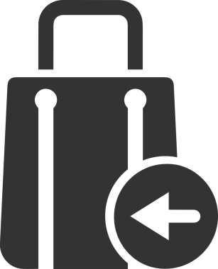 Web ve Grafiksel Tasarım için Minimalist Torba Simgesi Tasarım Biçimi Siyah ve Beyaz PNG