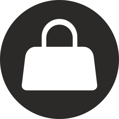 Web ve Grafiksel Tasarım için Minimalist Torba Simgesi Tasarım Biçimi Siyah ve Beyaz PNG