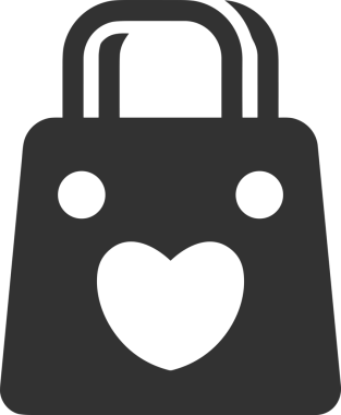 Web ve Grafiksel Tasarım için Minimalist Torba Simgesi Tasarım Biçimi Siyah ve Beyaz PNG