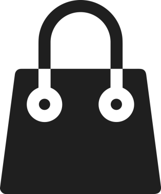 Web ve Grafiksel Tasarım için Minimalist Torba Simgesi Tasarım Biçimi Siyah ve Beyaz PNG