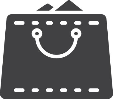 Web ve Grafiksel Tasarım için Minimalist Torba Simgesi Tasarım Biçimi Siyah ve Beyaz PNG