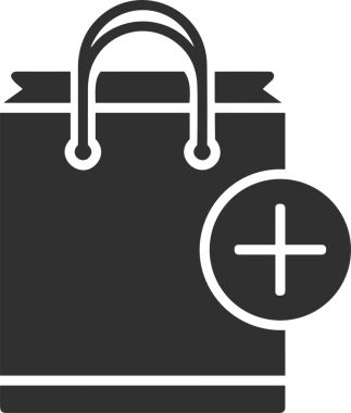 Web ve Grafiksel Tasarım için Minimalist Torba Simgesi Tasarım Biçimi Siyah ve Beyaz PNG