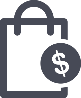 Web ve Grafiksel Tasarım için Minimalist Torba Simgesi Tasarım Biçimi Siyah ve Beyaz PNG