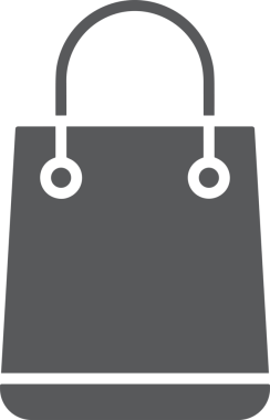 Web ve Grafiksel Tasarım için Minimalist Torba Simgesi Tasarım Biçimi Siyah ve Beyaz PNG